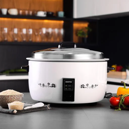 Geepas Commercial Rice Cooker GRC4323 | 10L Capacity | 2800W Power | Cook & Keep Warm Function | Durable Aluminium Inner Pot | Stainless Steel Lid | 2 Years Warranty - Image 2
