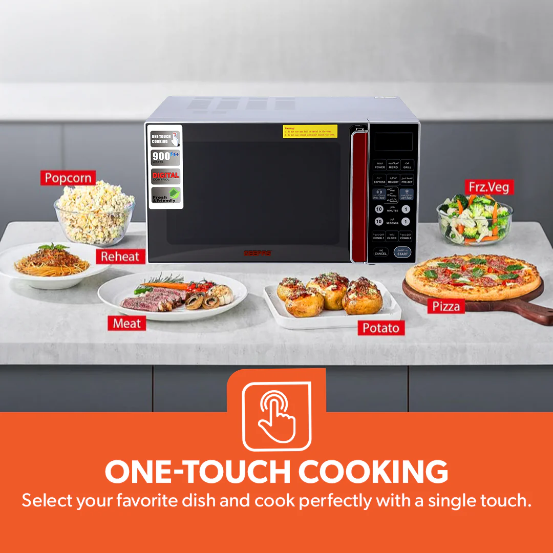 Geepas Digital Microwave Oven GMO1876 | 27L Capacity| 1400W Powerful Performance| Touch Control Panel| Multi-Cooking Functions| Defrost & Reheat Options| 1 Year Warranty - Image 5