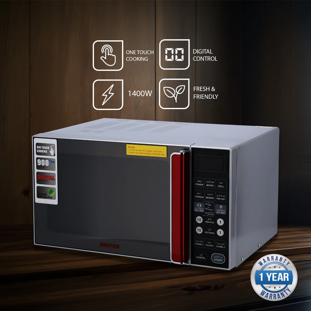 Geepas Digital Microwave Oven GMO1876 | 27L Capacity| 1400W Powerful Performance| Touch Control Panel| Multi-Cooking Functions| Defrost & Reheat Options| 1 Year Warranty - Image 7