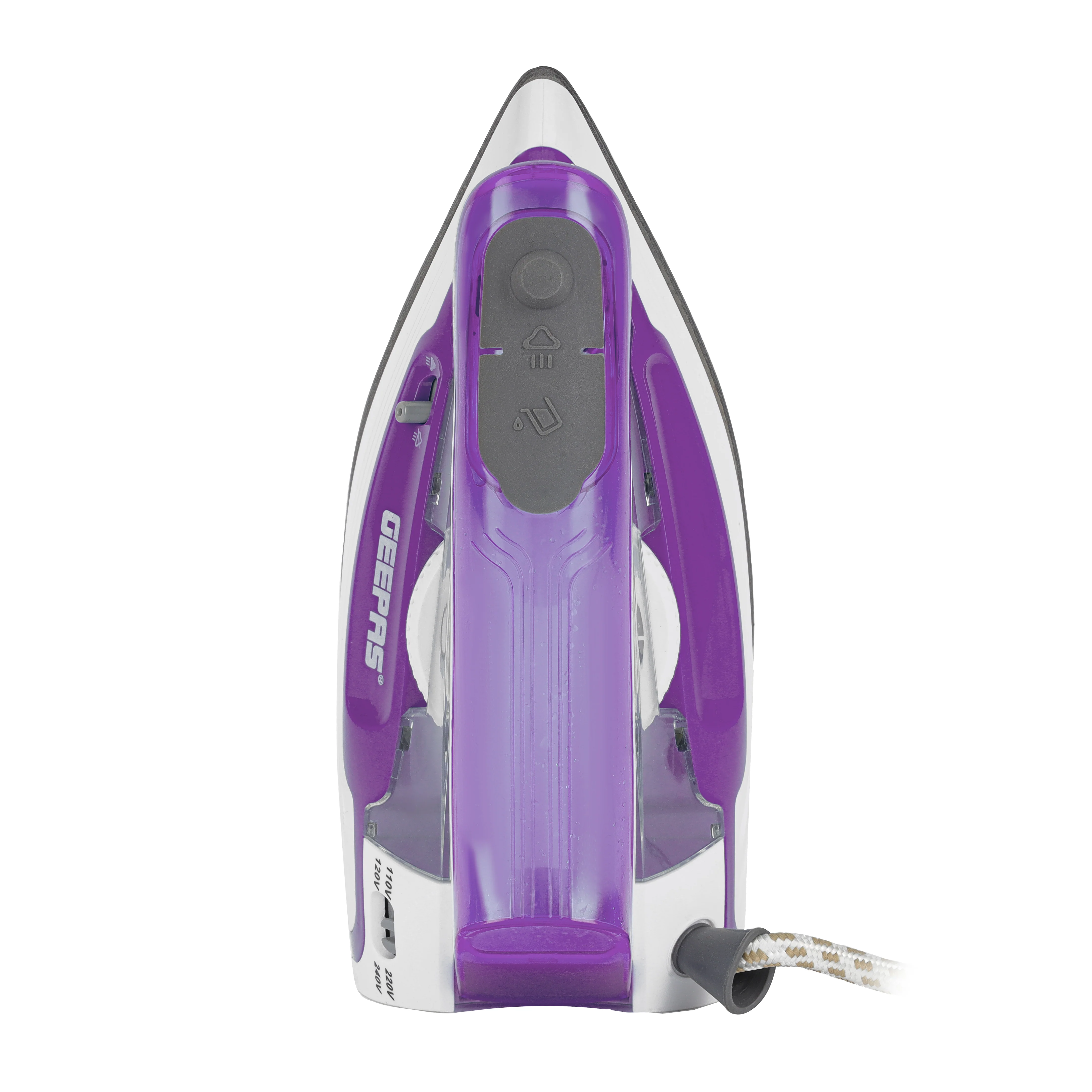 Geepas GSI7805 Travel Steam Iron | 1100W Portable Steam Iron |  Foldable Handle|  Teflon Soleplate|  Variable Steam & Burst Function | Fast Preheating|  2 Years Warranty - Image 3