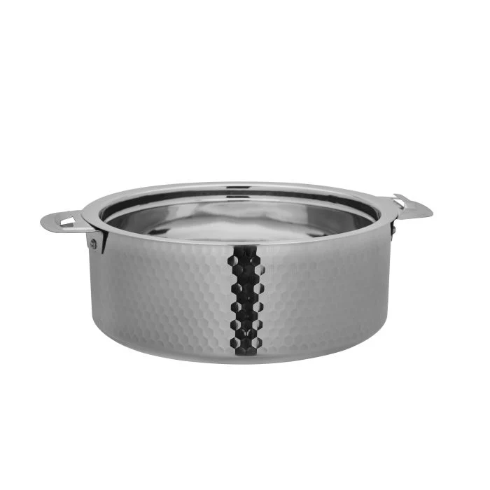 Reeva Hammered Double Wall Stainless Steel Hot Pot, RF10539 | Firm Twist Lock | Strong Handles With Heavy-Duty Rivets | Steel Serving Pot, Steel Chapati Storage Box, Roti Serving Pot, Chapati Dabba - Image 4
